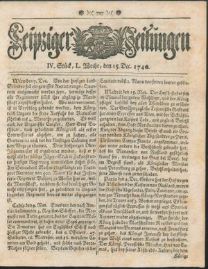 Leipziger Zeitungen on Dec 15, 1740
