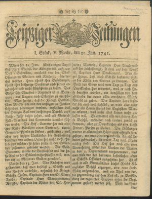 Leipziger Zeitungen vom 30.01.1741