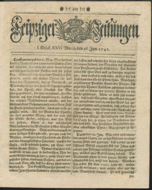Leipziger Zeitungen vom 26.06.1741