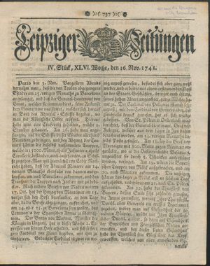 Leipziger Zeitungen on Nov 16, 1741