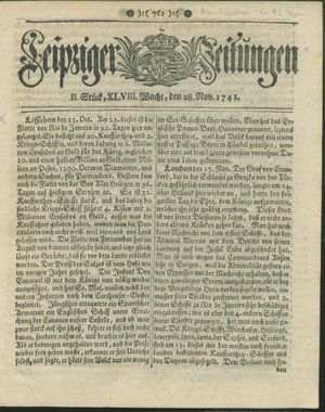 Leipziger Zeitungen on Nov 28, 1741