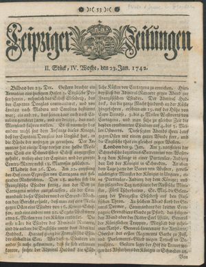 Leipziger Zeitungen on Jan 23, 1742