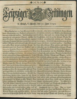 Leipziger Zeitungen vom 30.01.1742