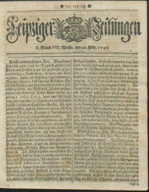 Leipziger Zeitungen vom 20.02.1742