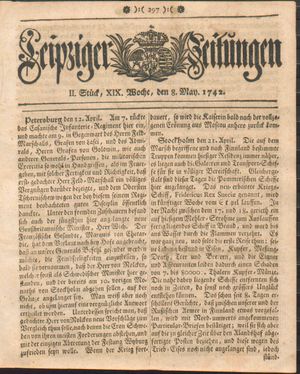 Leipziger Zeitungen vom 08.05.1742