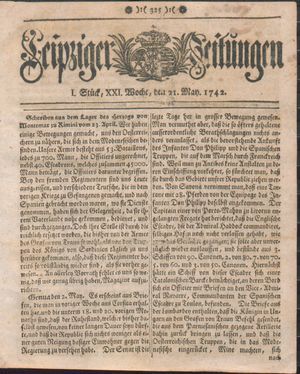 Leipziger Zeitungen vom 21.05.1742