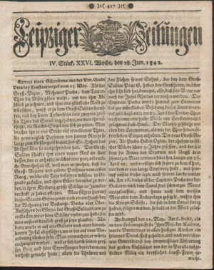Leipziger Zeitungen on Jun 28, 1742