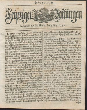 Leipziger Zeitungen vom 09.08.1742