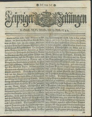 Leipziger Zeitungen on Nov 13, 1742