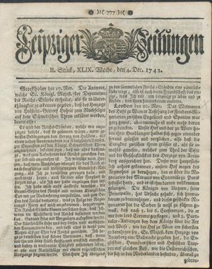 Leipziger Zeitungen vom 04.12.1742