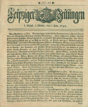 Leipziger Zeitungen vom 01.01.1743