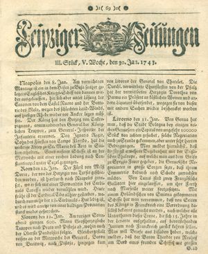 Leipziger Zeitungen vom 30.01.1743