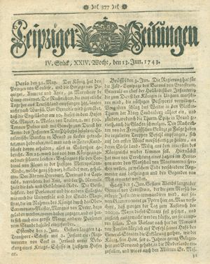 Leipziger Zeitungen on Jun 13, 1743