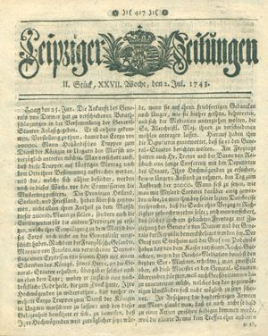 Leipziger Zeitungen on Jul 2, 1743