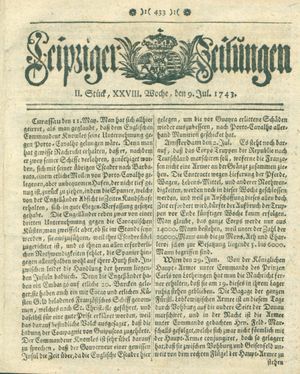 Leipziger Zeitungen on Jul 9, 1743