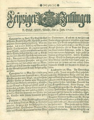 Leipziger Zeitungen vom 09.06.1744