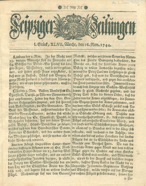 Leipziger Zeitungen on Nov 16, 1744