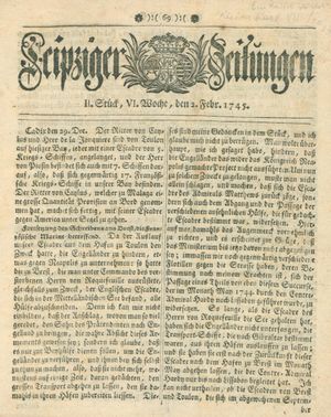 Leipziger Zeitungen vom 02.02.1745
