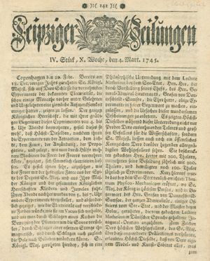 Leipziger Zeitungen vom 04.03.1745