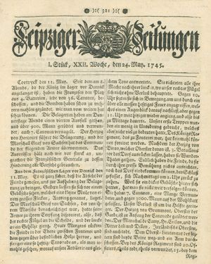 Leipziger Zeitungen vom 24.05.1745