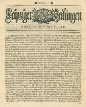 Leipziger Zeitungen vom 05.10.1745