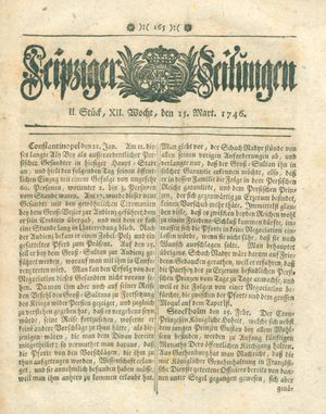 Leipziger Zeitungen vom 15.03.1746