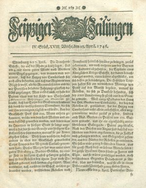Leipziger Zeitungen vom 28.04.1746