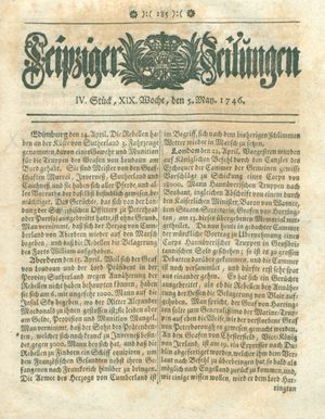 Leipziger Zeitungen vom 05.05.1746