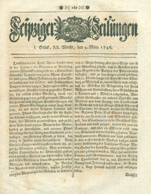 Leipziger Zeitungen vom 09.05.1746