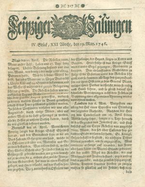 Leipziger Zeitungen vom 19.05.1746