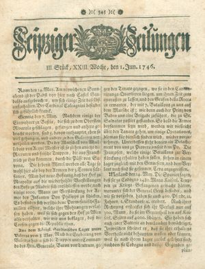 Leipziger Zeitungen on Jun 1, 1746