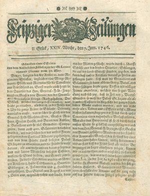 Leipziger Zeitungen vom 07.06.1746
