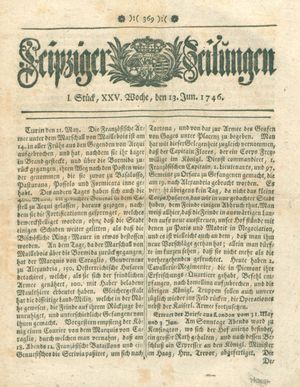 Leipziger Zeitungen on Jun 13, 1746