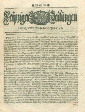 Leipziger Zeitungen vom 28.06.1746