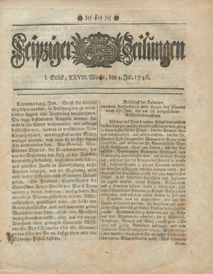 Leipziger Zeitungen vom 04.07.1746