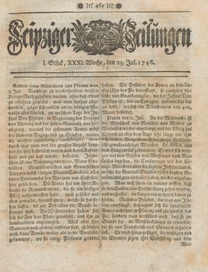 Leipziger Zeitungen on Jul 25, 1746
