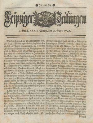 Leipziger Zeitungen vom 20.09.1746