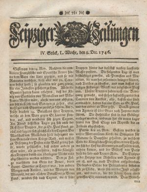 Leipziger Zeitungen vom 08.12.1746