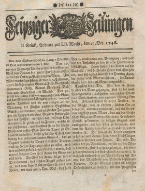 Leipziger Zeitungen on Dec 27, 1746