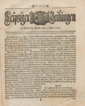 Leipziger Zeitungen on Jan 17, 1747
