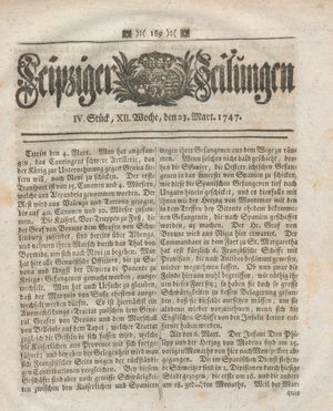 Leipziger Zeitungen on Mar 23, 1747