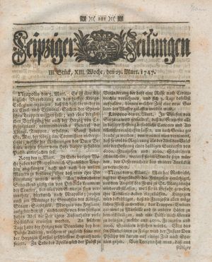 Leipziger Zeitungen vom 29.03.1747