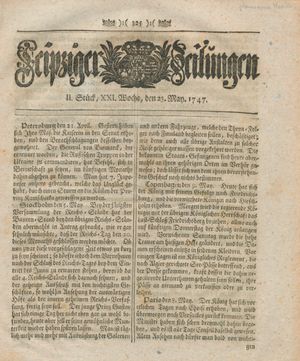 Leipziger Zeitungen vom 23.05.1747
