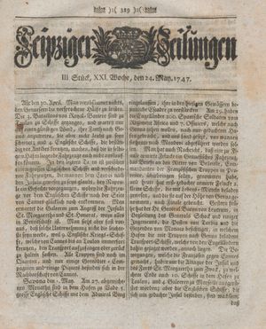 Leipziger Zeitungen on May 24, 1747