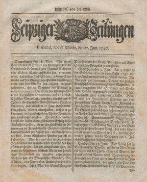 Leipziger Zeitungen on Jun 27, 1747