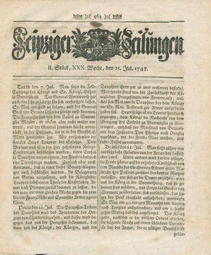 Leipziger Zeitungen vom 25.07.1747
