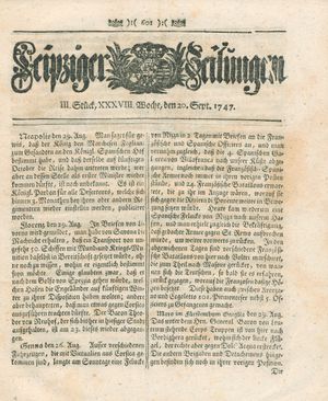 Leipziger Zeitungen vom 20.09.1747