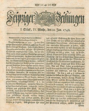 Leipziger Zeitungen on Jan 22, 1748