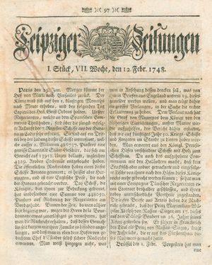 Leipziger Zeitungen vom 12.02.1748