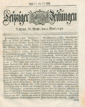 Leipziger Zeitungen vom 12.03.1748